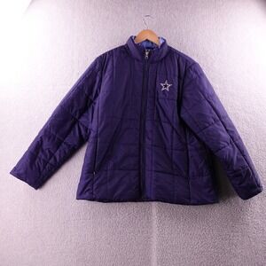 Dallas Cowboys Women's Puffer Jacket Navy Blue Star Logo Full Zip Size L
